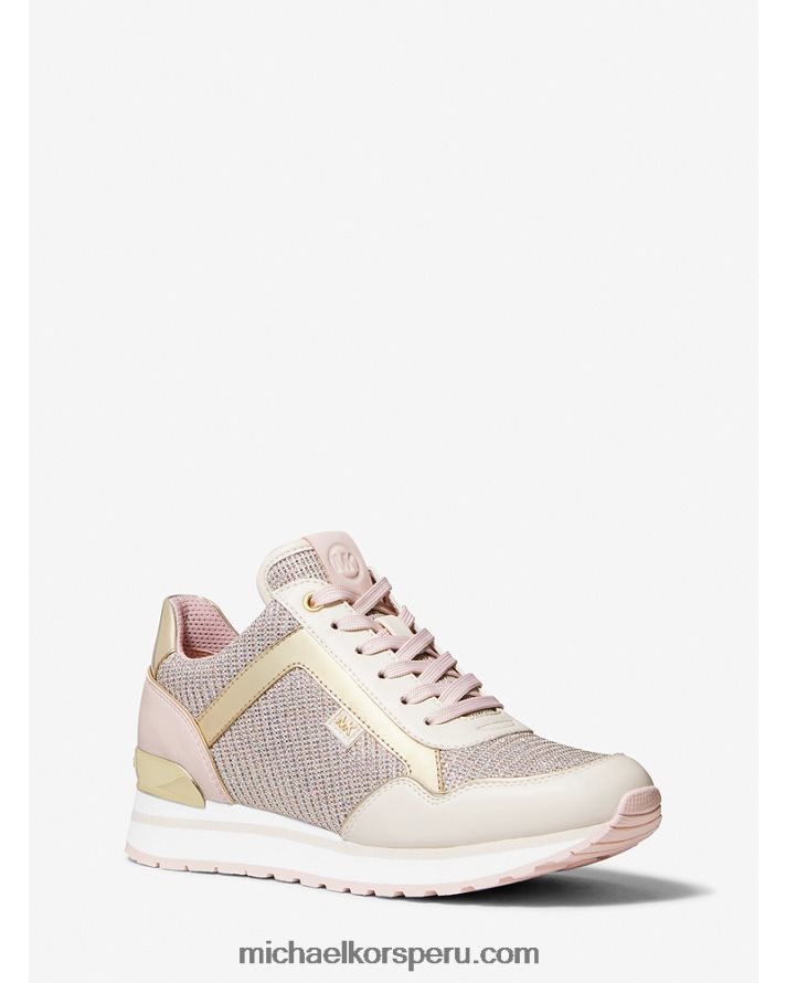 Z48V1817 que arcoiris mujer Michael Kors zapatillas maddy de piel y malla con purpurina