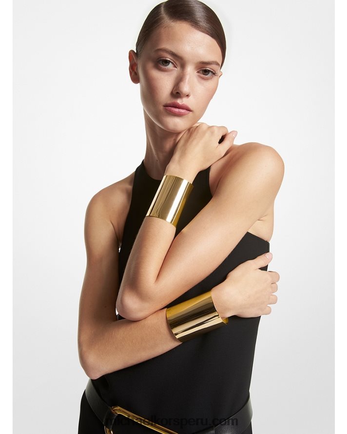 Z48V3876 oro unisexo Michael Kors Brazalete de colección de latón chapado en metales preciosos