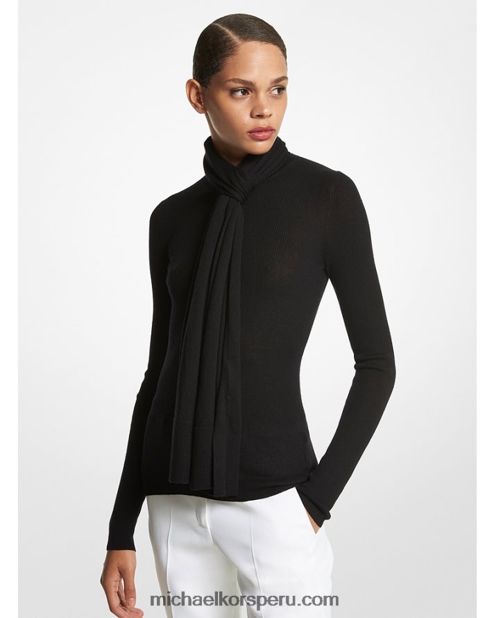 Z48V3396 negro unisexo Michael Kors bufanda de cachemira de la colección