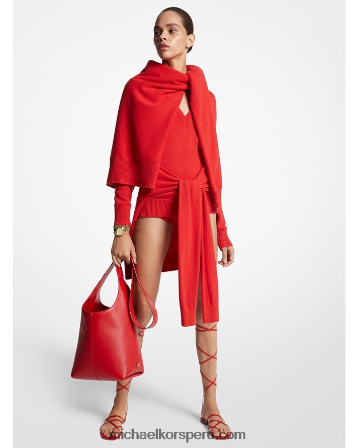 Z48V3487 amapola unisexo Michael Kors Bufanda de suéter de cachemir de colección