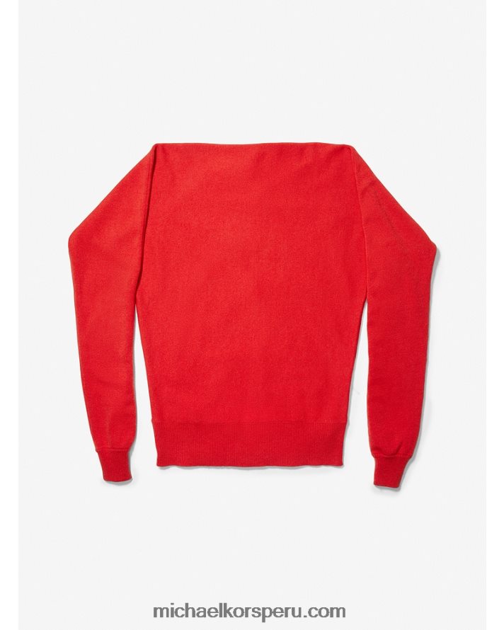 Z48V3487 amapola unisexo Michael Kors Bufanda de suéter de cachemir de colección