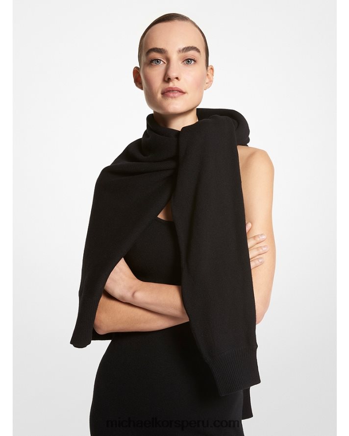 Z48V3489 negro unisexo Michael Kors Bufanda de suéter de cachemir de colección