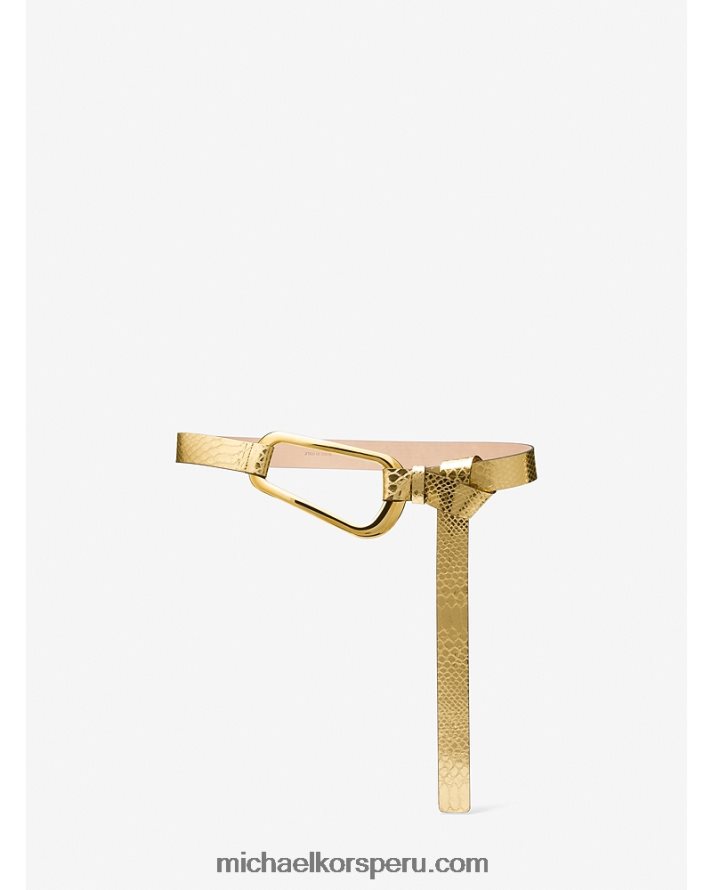 Z48V3880 oro unisexo Michael Kors cinturón de piel grabado pitón metalizado collection angelina