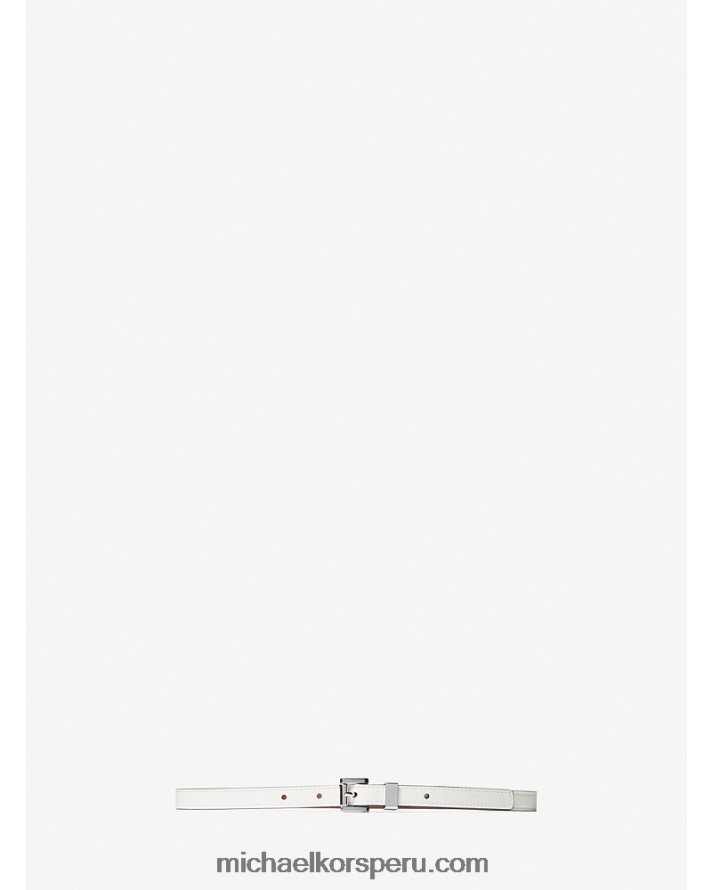 Z48V3907 Blanco óptico unisexo Michael Kors cinturón de colección de cuero