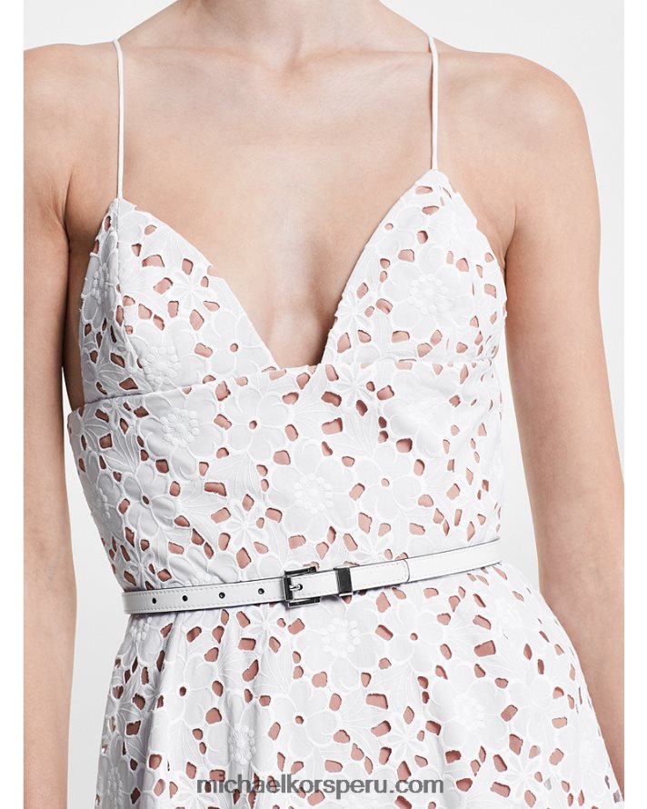 Z48V3907 Blanco óptico unisexo Michael Kors cinturón de colección de cuero