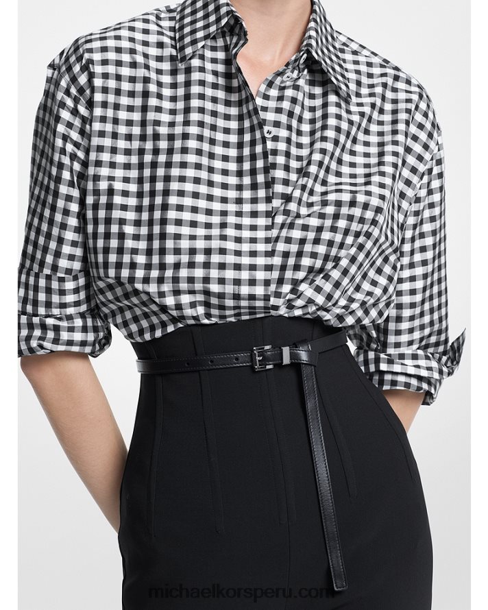 Z48V3908 negro unisexo Michael Kors cinturón de colección de cuero