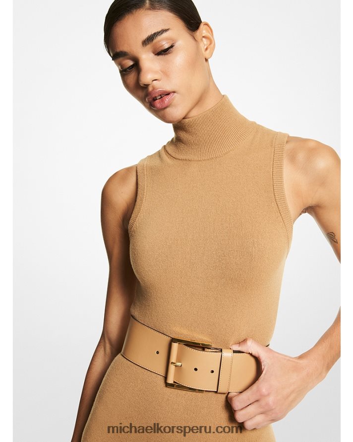 Z48V3912 camello unisexo Michael Kors cinturón de colección de cuero