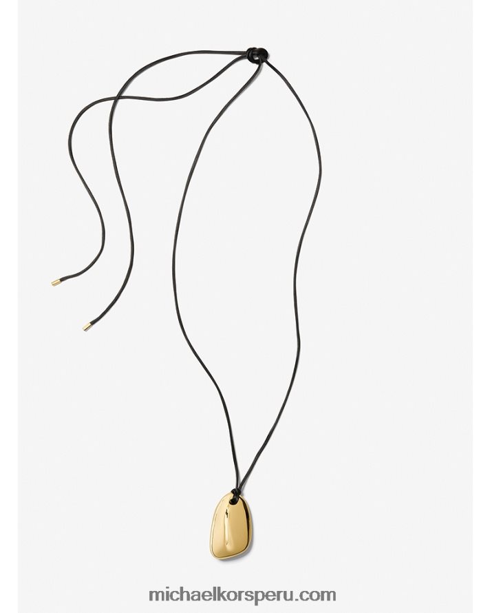 Z48V3878 oro unisexo Michael Kors collar de guijarros de seda y latón con baño de metales preciosos de la colección