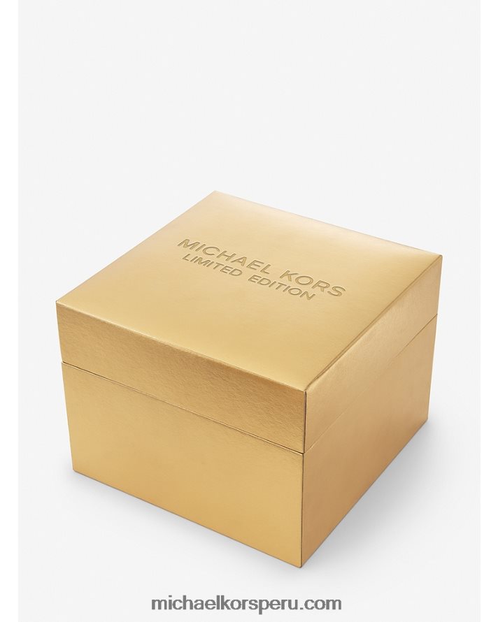 Z48V3879 oro unisexo Michael Kors reloj envolvente de acero inoxidable chapado en oro de 18 quilates de edición limitada