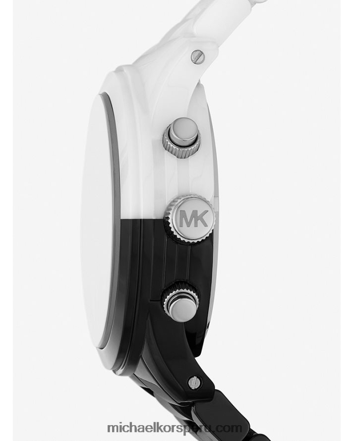 Z48V3962 blanco negro unisexo Michael Kors reloj de cerámica de pista