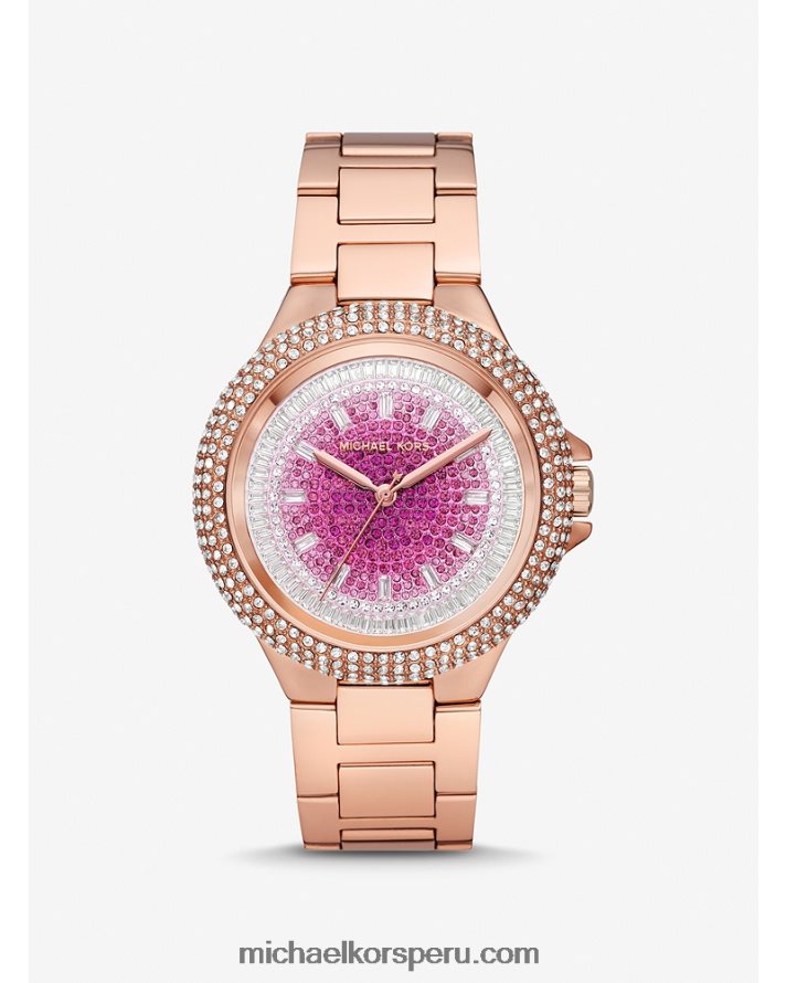 Z48V3966 oro rosa unisexo Michael Kors reloj camille ombre pavé extragrande