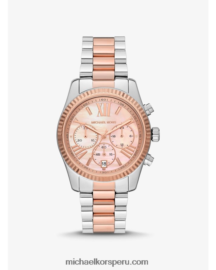 Z48V3972 Dos tonos unisexo Michael Kors reloj lexington