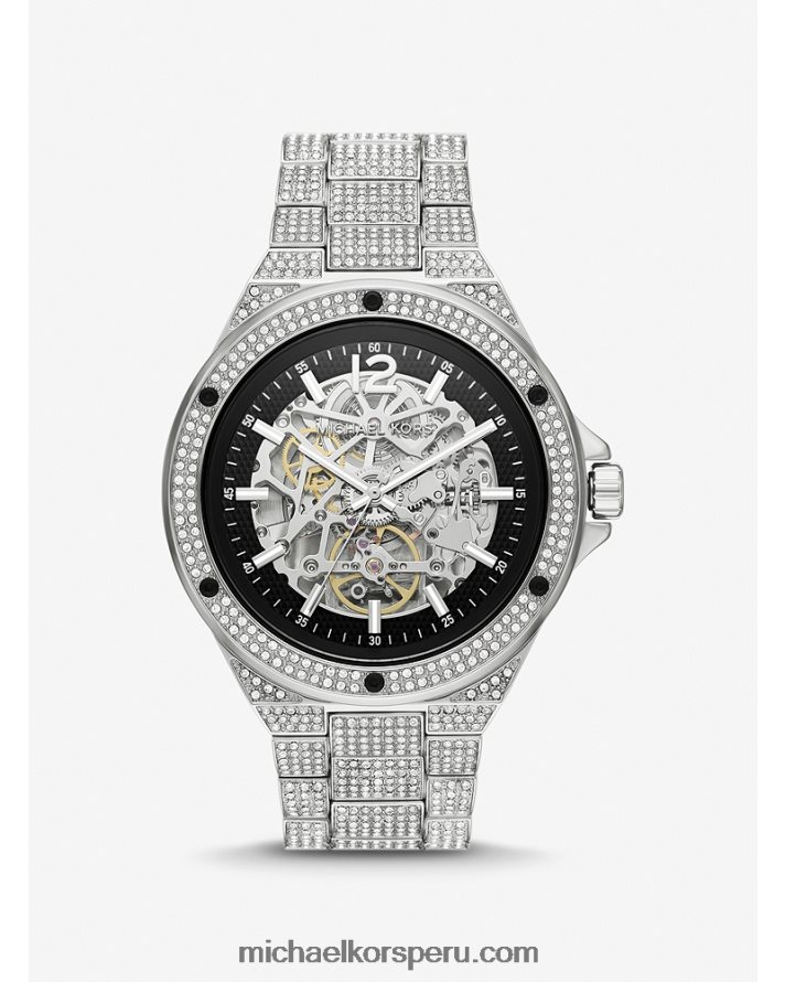 Z48V3983 plata unisexo Michael Kors reloj lennox pave de gran tamaño de edición limitada