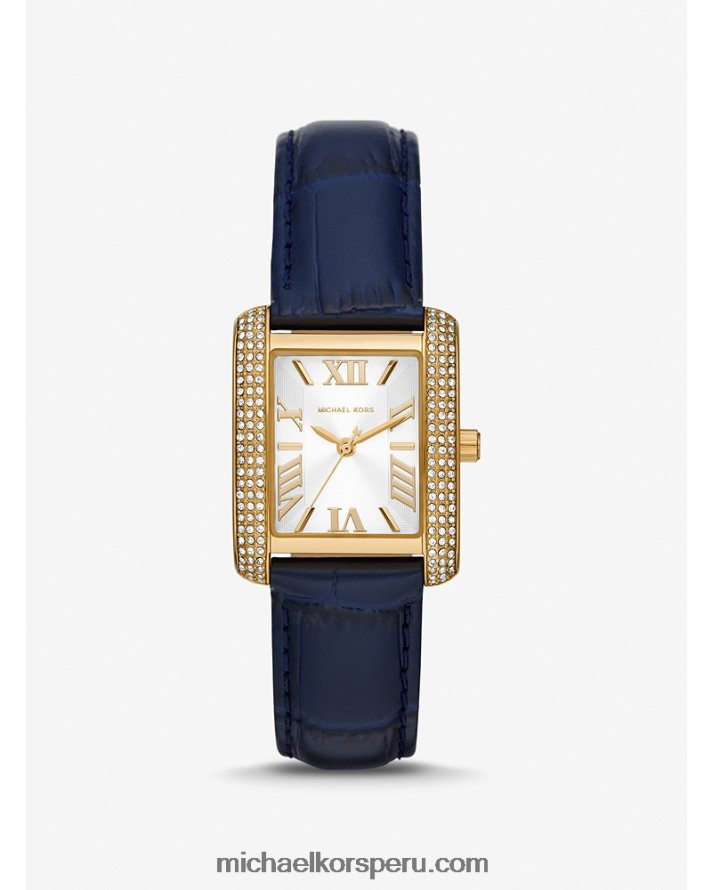 Z48V4016 Armada unisexo Michael Kors reloj mini emery paveand de piel repujada de cocodrilo