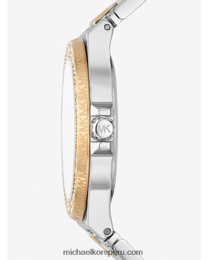 Z48V4019 Dos tonos unisexo Michael Kors reloj lennox pavelogo