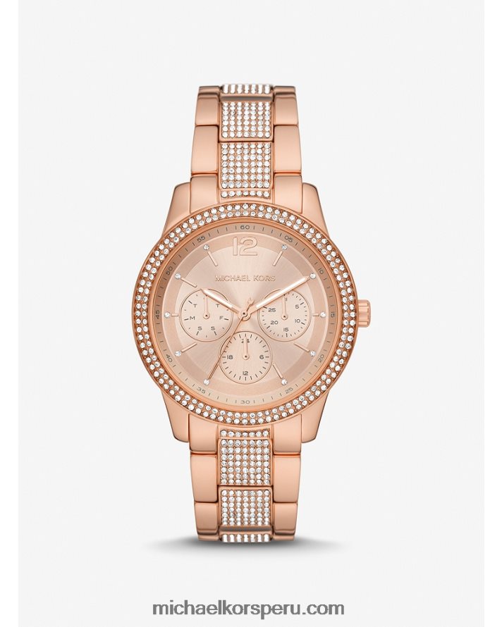 Z48V4021 oro rosa unisexo Michael Kors reloj tibby pave oversize