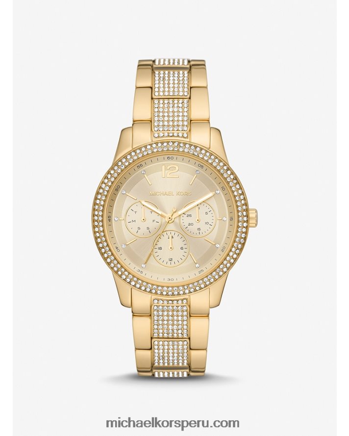Z48V4022 oro unisexo Michael Kors reloj tibby pave oversize