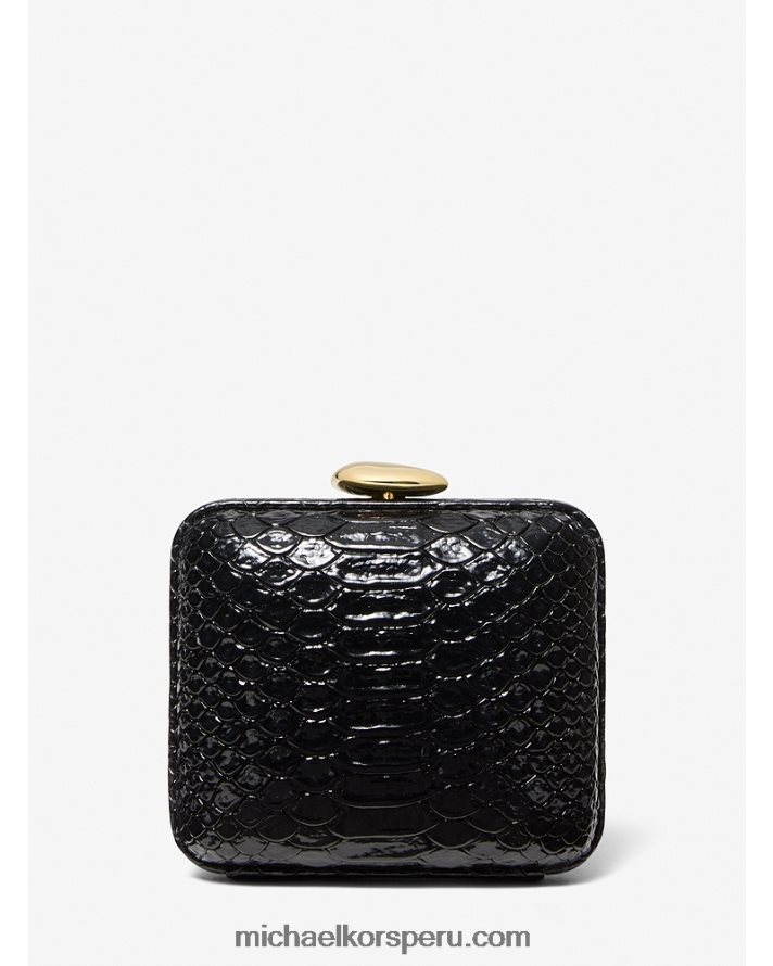 Z48V3779 negro unisexo Michael Kors minaudiere colección tina mini pitón piel gofrada