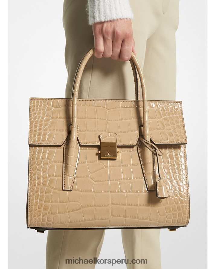 Z48V3797 duna unisexo Michael Kors bolso satchel mediano collection campbell de piel repujada de cocodrilo
