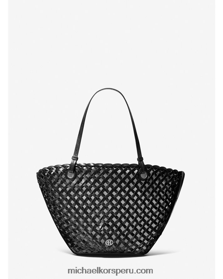 Z48V3773 negro unisexo Michael Kors bolso tote colección isabella mediano de piel tejida a mano