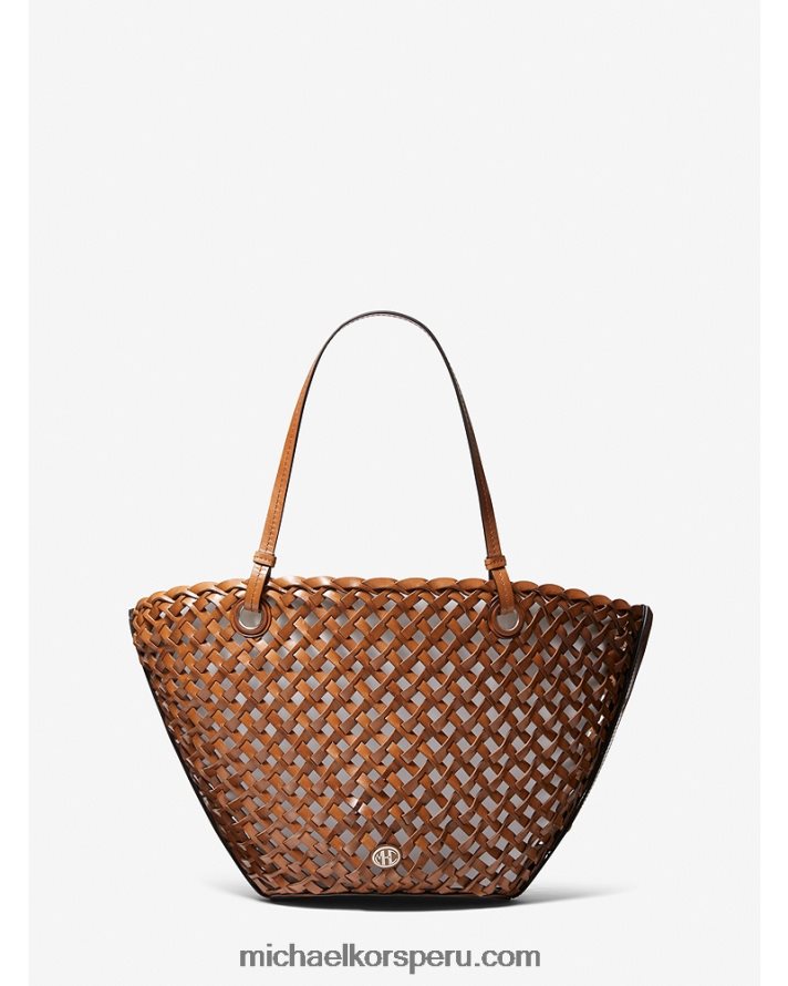 Z48V3774 castaña unisexo Michael Kors bolso tote colección isabella mediano de piel tejida a mano