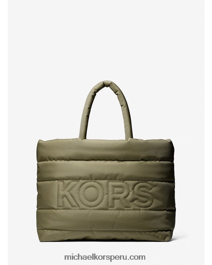 Z48V3935 aceituna unisexo Michael Kors tote kent acolchado de nailon reciclado