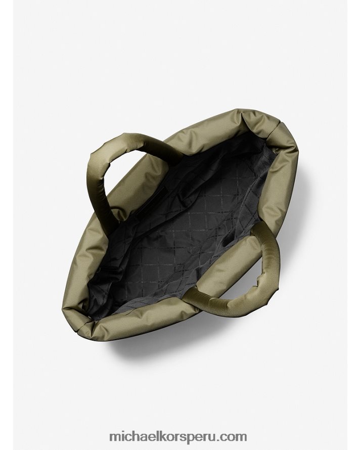 Z48V3935 aceituna unisexo Michael Kors tote kent acolchado de nailon reciclado