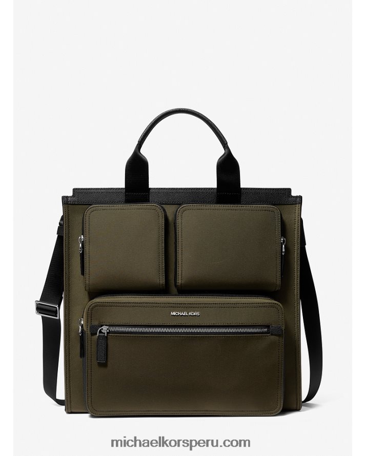 Z48V3939 aceituna unisexo Michael Kors tote kent de nailon reciclado