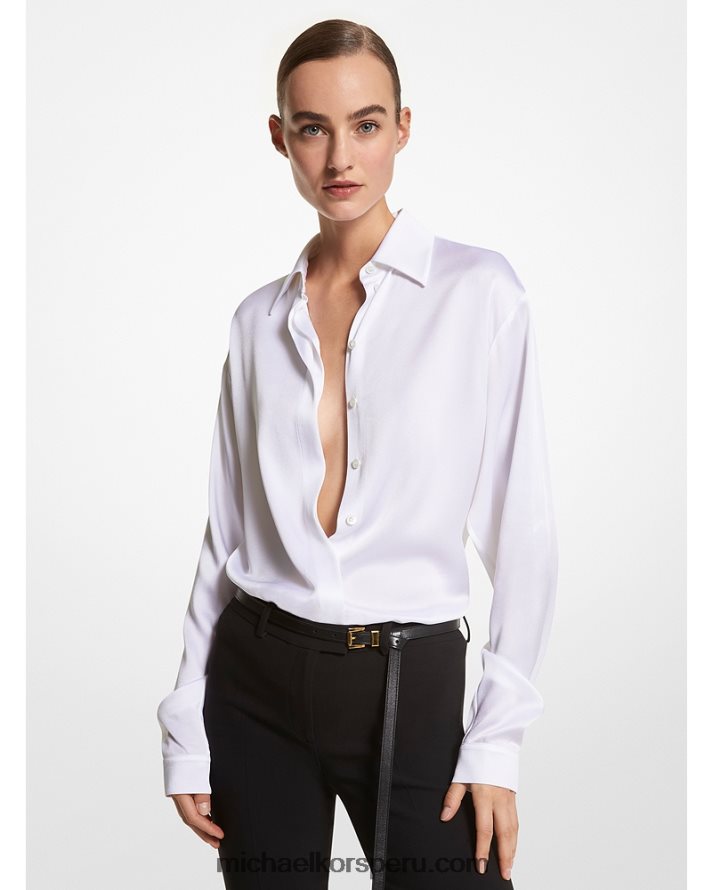 Z48V3447 Blanco óptico unisexo Michael Kors colección charmeuse camisa novio