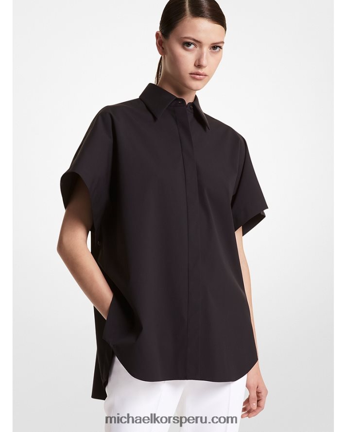 Z48V3662 negro unisexo Michael Kors Camisa de popelina de algodón orgánico stretch Collection