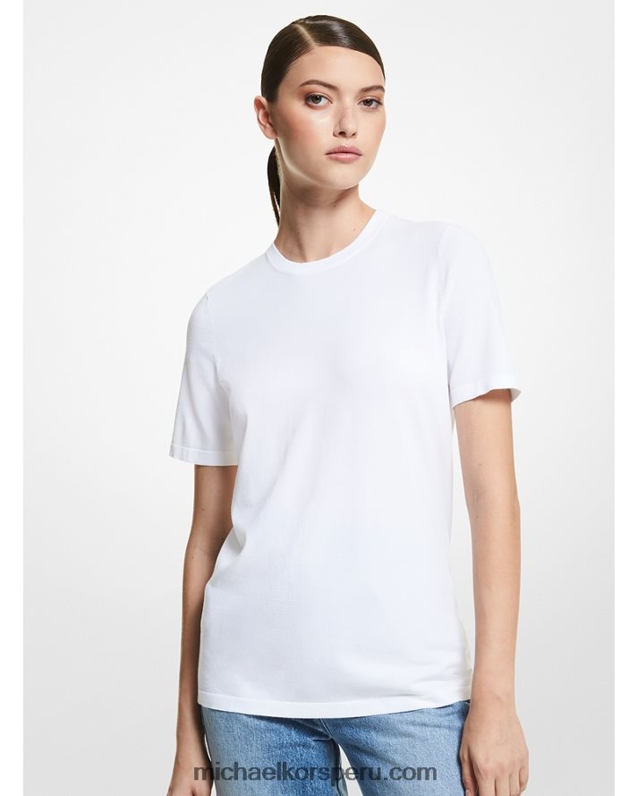 Z48V3671 Blanco óptico unisexo Michael Kors camiseta colección viscosa stretch