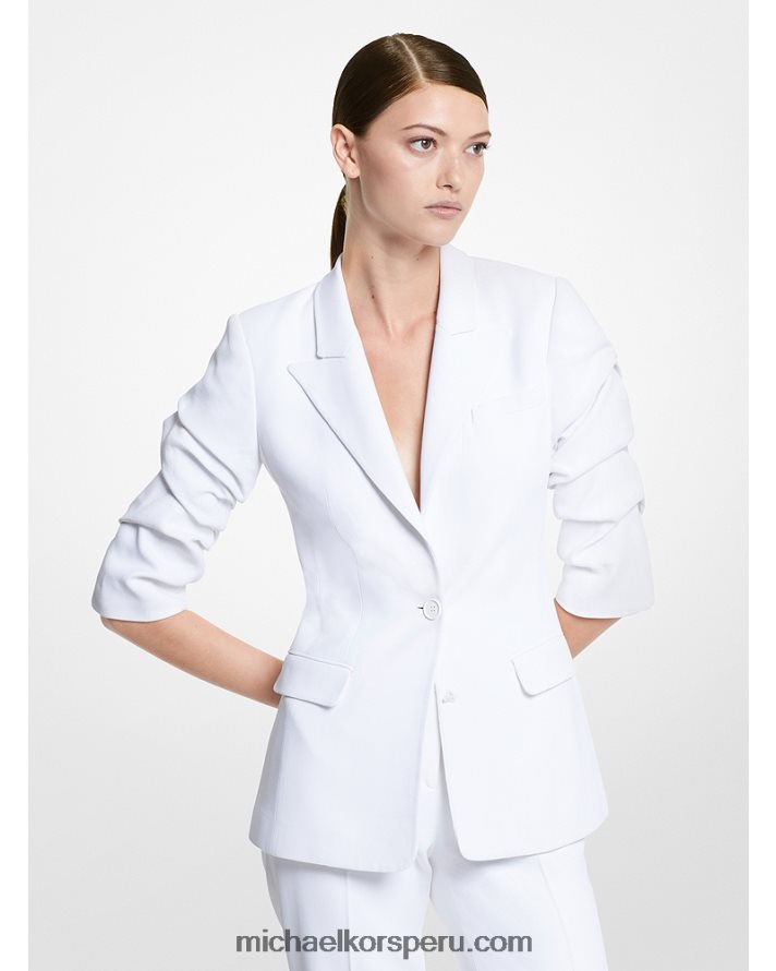 Z48V3655 Blanco óptico unisexo Michael Kors blazer con mangas aplastadas en doble crepé de la colección