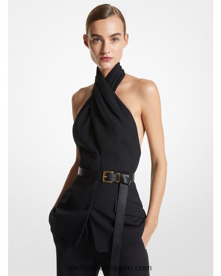 Z48V3412 negro unisexo Michael Kors chaqueta halter de crepé doble de la colección