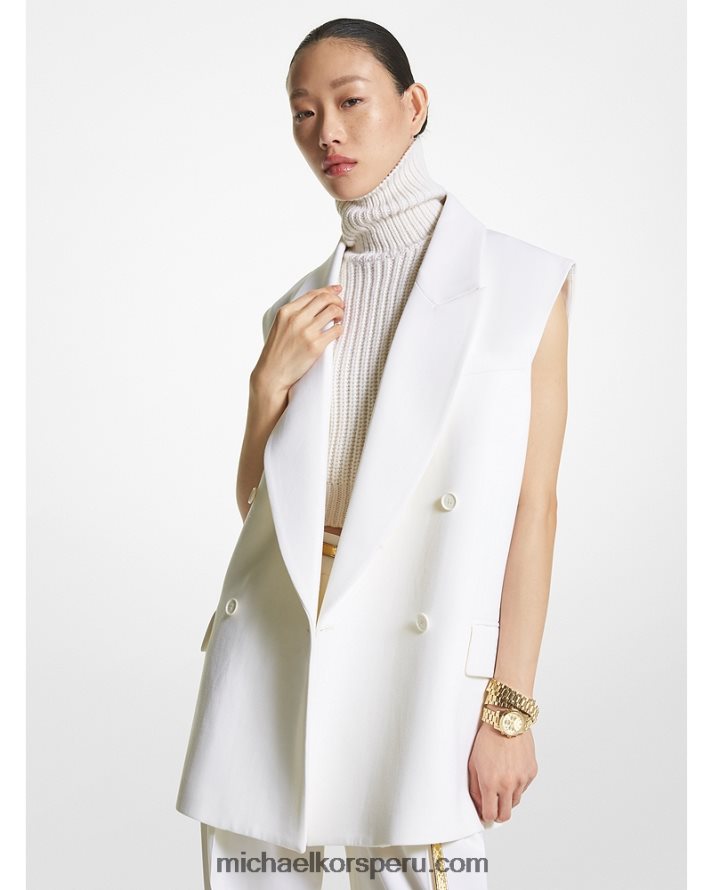 Z48V3446 blanco unisexo Michael Kors colección chaqueta sin mangas de gabardina de lana