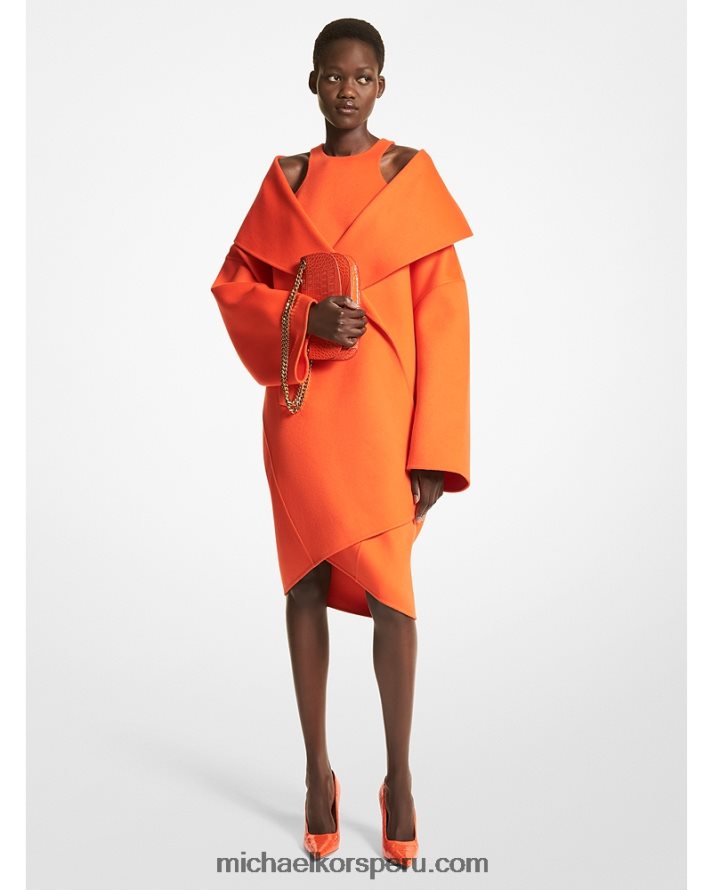 Z48V3597 naranja unisexo Michael Kors abrigo de embrague melton de lana de doble cara de la colección