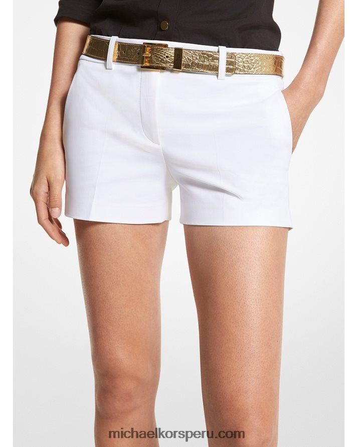 Z48V3472 Blanco óptico unisexo Michael Kors colección samantha pantalones cortos de algodón elástico