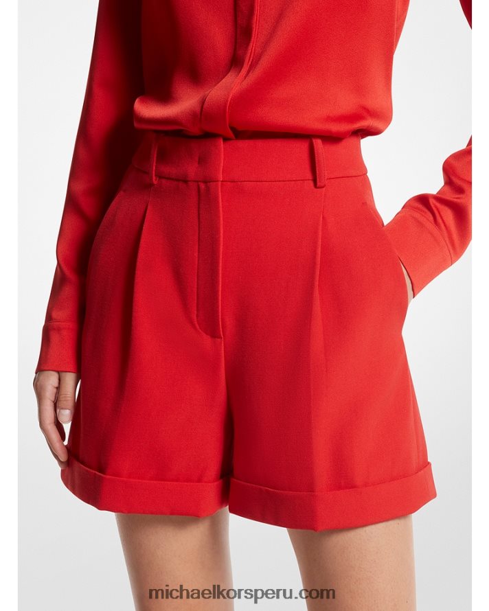 Z48V3483 amapola unisexo Michael Kors shorts de colección en gabardina de lana con puños plisados