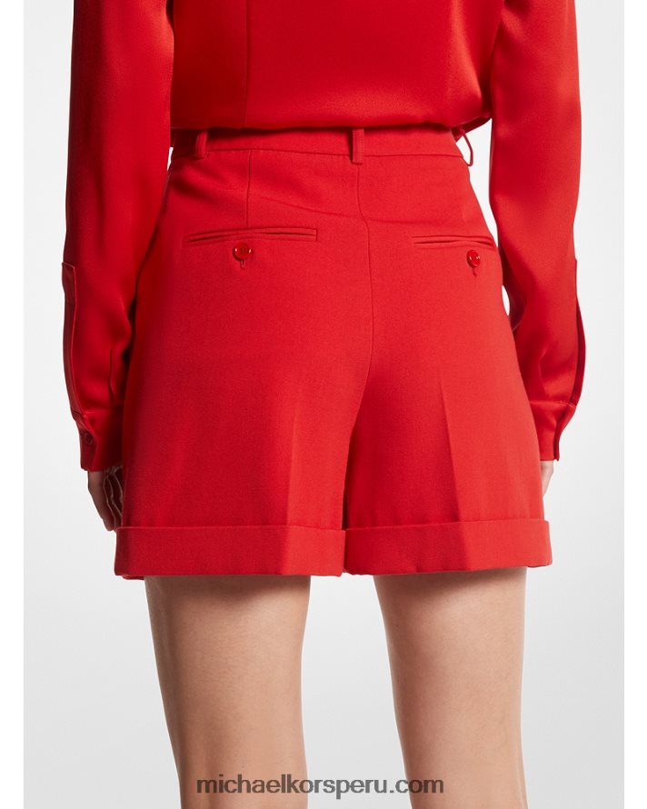 Z48V3483 amapola unisexo Michael Kors shorts de colección en gabardina de lana con puños plisados