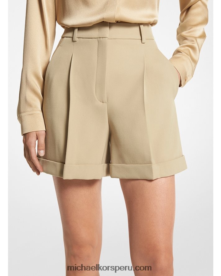 Z48V3484 duna unisexo Michael Kors shorts de colección en gabardina de lana con puños plisados