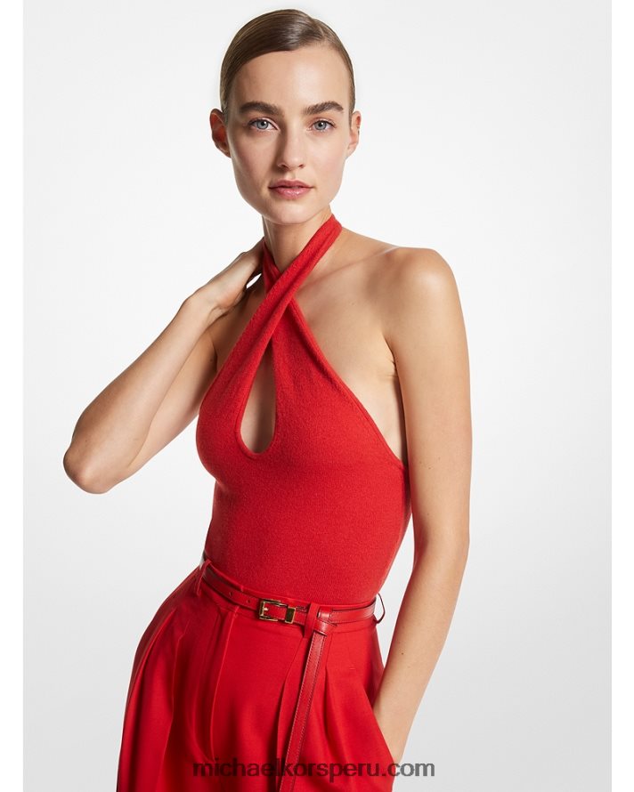 Z48V3481 amapola unisexo Michael Kors body de cashmere elástico con cuello halter de Collection