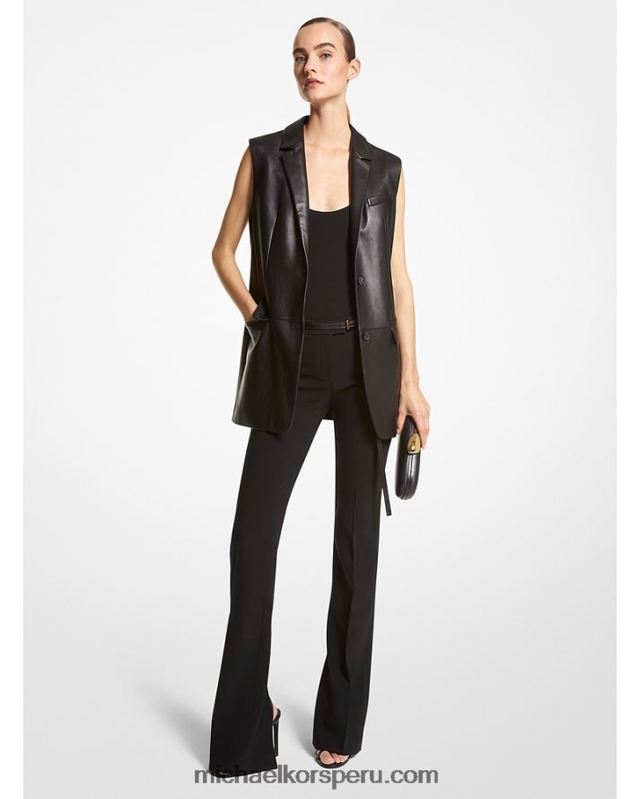Z48V3410 negro unisexo Michael Kors chaleco de piel colección plunge