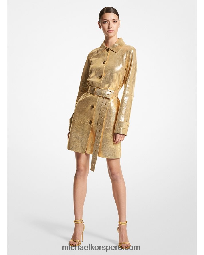 Z48V3461 oro unisexo Michael Kors colección ante metalizado con cinturón balmacaan