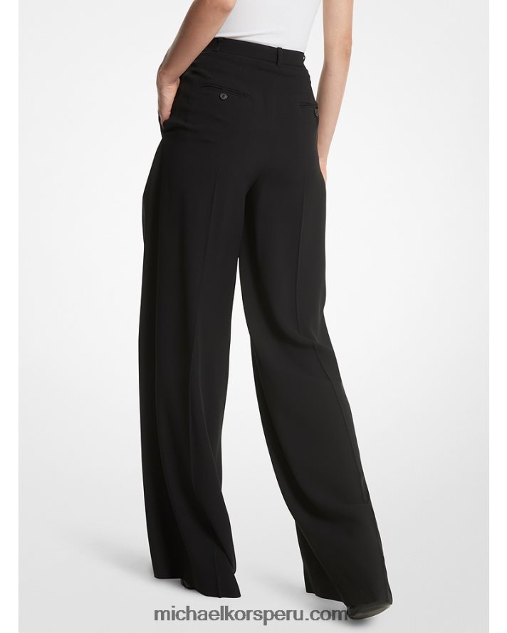 Z48V3404 negro unisexo Michael Kors pantalones anchos de crepe doble colección