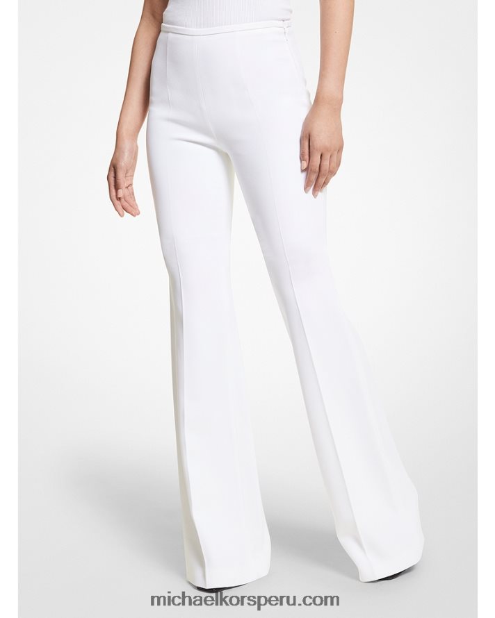 Z48V3433 Blanco óptico unisexo Michael Kors Pantalones acampanados de doble crepe sable brooke de la colección