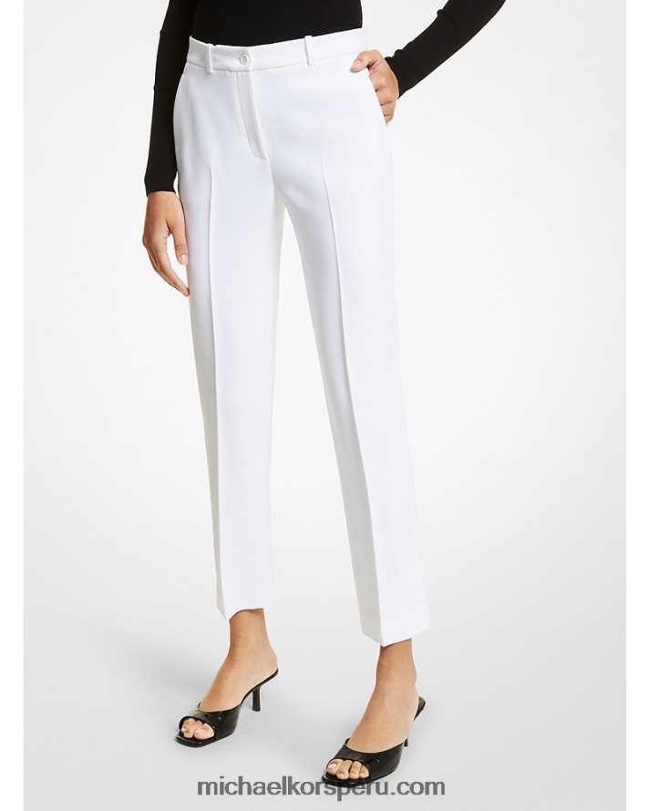 Z48V3657 Blanco óptico unisexo Michael Kors pantalones samantha doble crepe sable de la colección