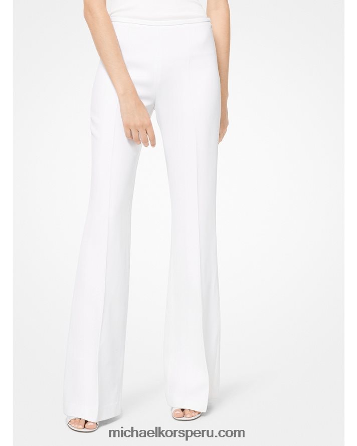 Z48V3718 Blanco óptico unisexo Michael Kors pantalones acampanados doble crepe-sable collection
