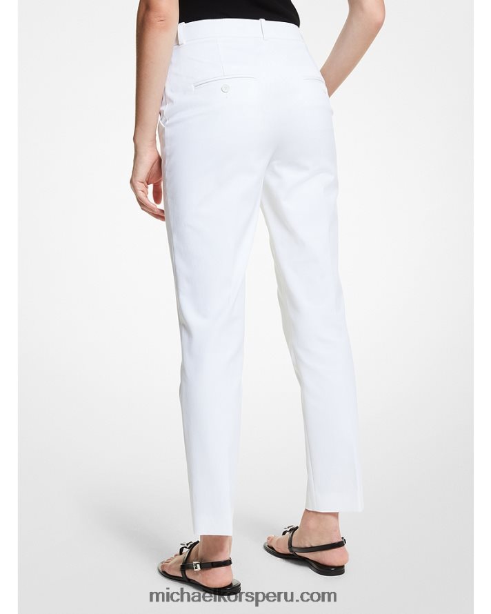 Z48V3735 Blanco óptico unisexo Michael Kors colección samantha pantalones de algodón elástico