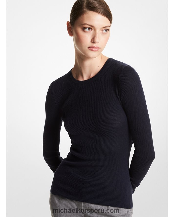 Z48V3715 medianoche unisexo Michael Kors suéter de cachemira de peso pluma de la colección