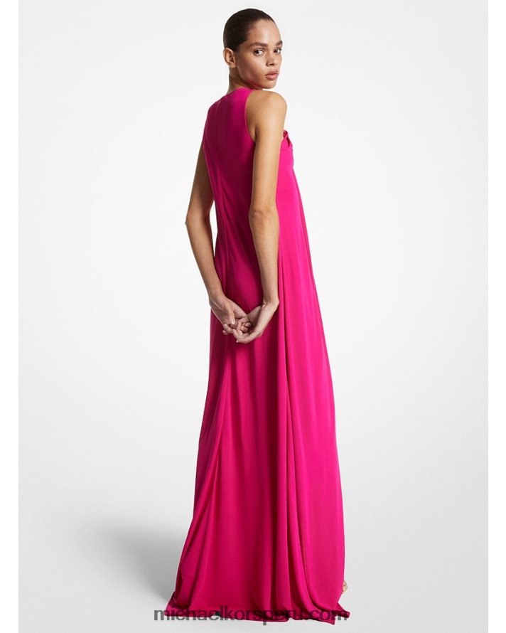 Z48V3515 fucsia unisexo Michael Kors colección crepe jersey collar vestido