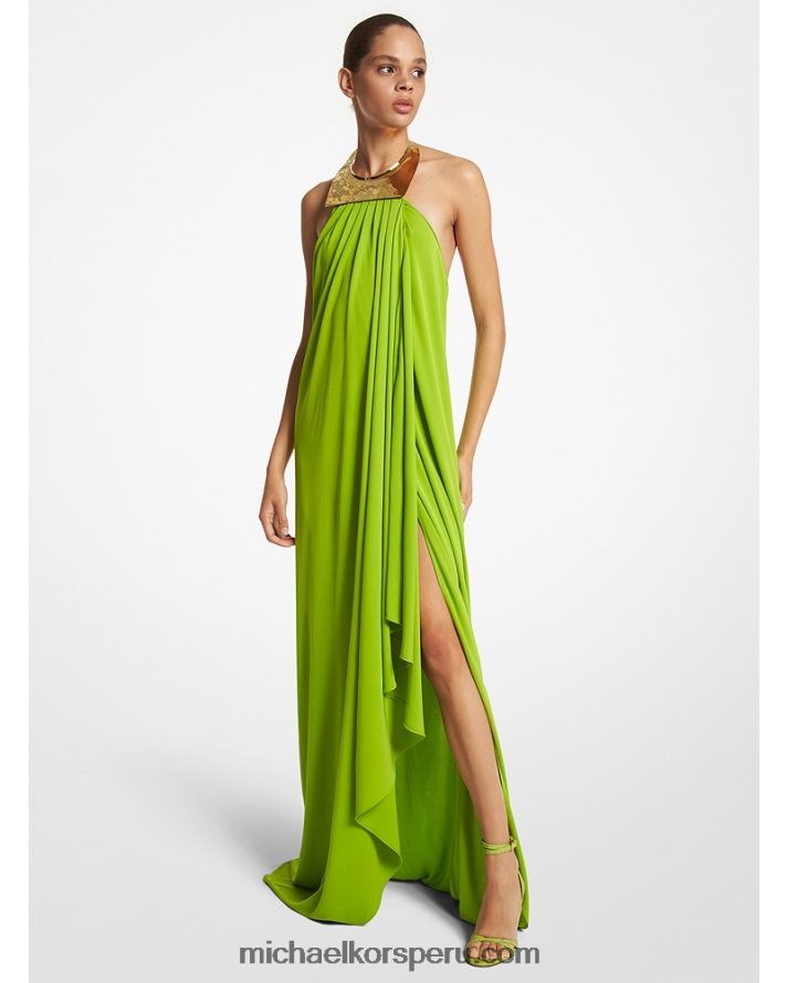 Z48V3519 cal unisexo Michael Kors colección crepe jersey collar vestido